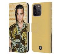 Head Case Designs Officially Licensed Robbie Williams Tiger Print Shirt Calendar Leather Wallet Case Compatible With Apple iPhone 15 Pro Max