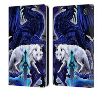 Head Case Designs Officially Licensed Ruth Thompson Alpha Blade & Fantasy Wolf Dragons with Swords Leather Wallet Case Compatible With Amazon Fire 7 2022