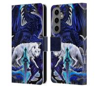 Head Case Designs Officially Licensed Ruth Thompson Alpha Blade & Fantasy Wolf Dragons with Swords Leather Wallet Case Compatible With Samsung Galaxy S25