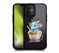 Head Case Designs Officially Licensed Ruth Thompson Boba Tea Cups and Dragons Black Shockproof Bumper Case [Military Grade Protection] Compatible with Apple iPhone 12 / and Compatible with MagSafe