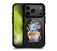 Head Case Designs Officially Licensed Ruth Thompson Boba Tea Cups and Dragons Black Shockproof Bumper Case [Military Grade Protection] Compatible with Apple iPhone 17 Pro and Compatible with MagSafe
