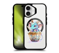 Head Case Designs Officially Licensed Ruth Thompson Boba Tea Cups and Dragons Black Shockproof Bumper Case [Military Grade Protection] Compatible with Apple iPhone 16 and Compatible with MagSafe