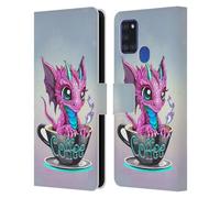 Head Case Designs Officially Licensed Ruth Thompson Coffee Cup O Dragons Leather Wallet Case Compatible With Samsung Galaxy A21s (2020)