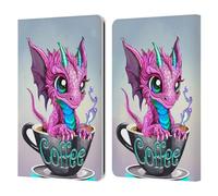 Head Case Designs Officially Licensed Ruth Thompson Coffee Cup O Dragons Leather Wallet Case Compatible With Kindle Paperwhite 1/2 / 3