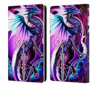 Head Case Designs Officially Licensed Ruth Thompson Ebon Blade Fantasy Dragons with Swords Leather Wallet Case Compatible With Amazon Fire 7 2022