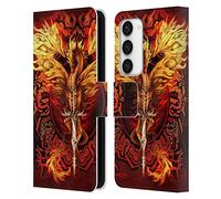 Head Case Designs Officially Licensed Ruth Thompson Flameblade Dragons Leather Wallet Case Compatible With Samsung Galaxy S23 5G