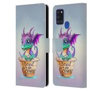Head Case Designs Officially Licensed Ruth Thompson Iced Coffee Cup O Dragons Leather Wallet Case Compatible With Samsung Galaxy A21s (2020)