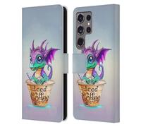Head Case Designs Officially Licensed Ruth Thompson Iced Coffee Cup O Dragons Leather Wallet Case Compatible With Samsung Galaxy S24 Ultra 5G