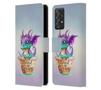 Head Case Designs Officially Licensed Ruth Thompson Iced Coffee Cup O Dragons Leather Wallet Case Compatible With Galaxy A52 / A52s / 5G (2021)