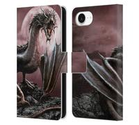 Head Case Designs Officially Licensed Sarah Richter Black Dragon Roaring Fantasy Creatures Leather Wallet Case Compatible With Apple iPhone 16e