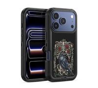 Head Case Designs Officially Licensed Sarah Richter Gothic Black Crow & Skeleton Animals Ultra-Armoured Shockproof Case [Military Grade Protection] Compatible With Apple iPhone 17 Pro Max