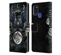 Head Case Designs Officially Licensed Sarah Richter Gothic Black Raven Animals Leather Wallet Case Compatible With Samsung Galaxy A21s (2020)