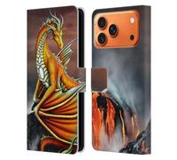 Head Case Designs Officially Licensed Sarah Richter Orange Dragon With Fire Water Fantasy Creatures Leather Wallet Case Compatible With Apple iPhone 17 Pro Max