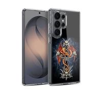 Head Case Designs Officially Licensed Sarah Richter Red Dragon Guarding Bone Cross Fantasy Creatures Gel Case [Military Grade] Compatible with Samsung Galaxy S26 Ultra and Compatible with MagSafe