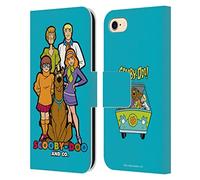 Head Case Designs Officially Licensed Scooby-Doo Scooby-Doo And Co. Mystery Inc. Leather Wallet Case Compatible With Apple iPhone 7/8 / SE 2020 & 2022