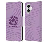 Head Case Designs Officially Licensed Scotland Rugby Away 2025/26 Crest Kit Leather Wallet Case Compatible With Apple iPhone 16