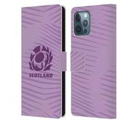 Head Case Designs Officially Licensed Scotland Rugby Away 2025/26 Crest Kit Leather Wallet Case Compatible With Apple iPhone 12 Pro Max