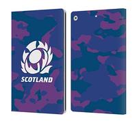 Head Case Designs Officially Licensed Scotland Rugby Camouflage Logo 2 Leather Wallet Case Compatible With Apple iPad 10.2 2019/2020/2021