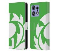 Head Case Designs Officially Licensed Scotland Rugby Grass Green Oversized Thistle Leather Book Wallet Case Cover Compatible With Motorola Edge 50 Pro