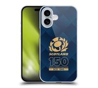 Head Case Designs Officially Licensed Scotland Rugby Halftone 150th Anniversary Hard Back Case Compatible With Apple iPhone 16