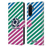 Head Case Designs Officially Licensed Scotland Rugby Lines Graphics Leather Wallet Case Compatible With Samsung Galaxy A17 4G / 5G