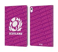 Head Case Designs Officially Licensed Scotland Rugby Logo Purple Graphics Leather Wallet Case Compatible With Apple iPad Air 13 2024/2025