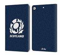 Head Case Designs Officially Licensed Scotland Rugby Pattern Graphics Leather Wallet Case Compatible With Apple iPad 9.7 2017 / iPad 9.7 2018