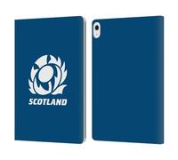 Head Case Designs Officially Licensed Scotland Rugby Plain Logo 2 Leather Wallet Case Compatible With Apple iPad Air 13 2024/2025