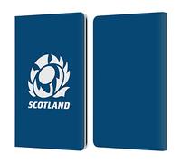 Head Case Designs Officially Licensed Scotland Rugby Plain Logo 2 Leather Wallet Case Compatible With Kindle Paperwhite 1/2 / 3