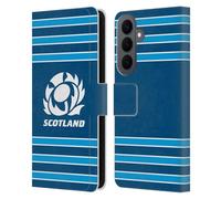 Head Case Designs Officially Licensed Scotland Rugby Stripes Logo 2 Leather Wallet Case Compatible With Samsung Galaxy S26 Plus