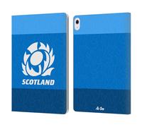 Head Case Designs Officially Licensed Scotland Rugby Stripes Pattern Graphics Leather Wallet Case Compatible With Apple iPad Air 13 2024/2025