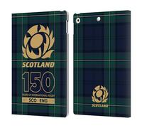 Head Case Designs Officially Licensed Scotland Rugby Tartan 150th Anniversary Leather Wallet Case Compatible With Apple iPad 10.2 2019/2020/2021