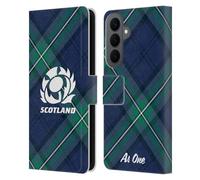 Head Case Designs Officially Licensed Scotland Rugby Tartan Oversized Graphics Leather Wallet Case Compatible With Samsung Galaxy S26 Plus