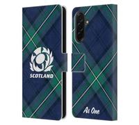 Head Case Designs Officially Licensed Scotland Rugby Tartan Oversized Graphics Leather Wallet Case Compatible With Samsung Galaxy A36 5G