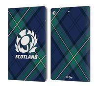 Head Case Designs Officially Licensed Scotland Rugby Tartan Oversized Graphics Leather Wallet Case Compatible With Apple iPad 10.2 2019/2020/2021