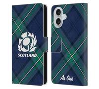 Head Case Designs Officially Licensed Scotland Rugby Tartan Oversized Graphics Leather Wallet Case Compatible With Apple iPhone 16