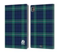 Head Case Designs Officially Licensed Scotland Rugby Tartans Logo 2 Leather Wallet Case Compatible With Apple iPad Pro 11 M4/M5 2024/2025