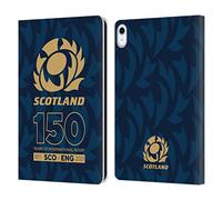 Head Case Designs Officially Licensed Scotland Rugby Thistle 150th Anniversary Leather Wallet Case Compatible With Apple iPad 10.9 2022/2025
