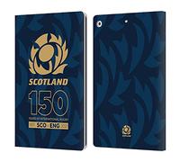Head Case Designs Officially Licensed Scotland Rugby Thistle 150th Anniversary Leather Wallet Case Compatible With Apple iPad 10.2 2019/2020/2021