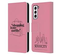 Head Case Designs Officially Licensed Sex and The City: Television Series Shopping Cardio Carrie Characters Leather Wallet Case Compatible With Samsung Galaxy S21 5G