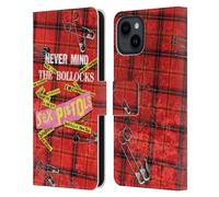 Head Case Designs Officially Licensed Sex Pistols Tartan Print Song Art Band Art Leather Wallet Case Compatible With Apple iPhone 15