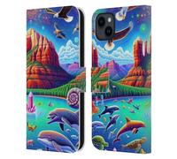 Head Case Designs Officially Licensed Shambhala Light Visionary Art Oasis Celestial Graphics Leather Wallet Case Compatible With Apple iPhone 15 Plus