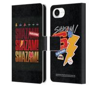 Head Case Designs Officially Licensed Shazam!: Fury Of The Gods Logo Graphics Leather Wallet Case Compatible With Apple iPhone 16e