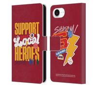 Head Case Designs Officially Licensed Shazam!: Fury Of The Gods Typography Graphics Leather Wallet Case Compatible With Apple iPhone 16e