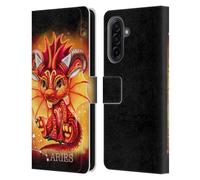 Head Case Designs Officially Licensed Sheena Pike Aries Lil Dragonz Zodiac Dragons Leather Wallet Case Compatible With Samsung Galaxy A17 4G / 5G