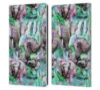 Head Case Designs Officially Licensed Sheena Pike Daydream Elephants Lagoon Animals Leather Wallet Case Compatible With Amazon Fire Max 11 2023