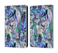 Head Case Designs Officially Licensed Sheena Pike Daydream Galaxy Wolves Animals Leather Wallet Case Compatible With Amazon Kindle 11th Gen (2024)