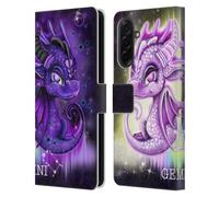 Head Case Designs Officially Licensed Sheena Pike Gemini Lil Dragonz Zodiac Dragons Leather Wallet Case Compatible With Samsung Galaxy A36 5G