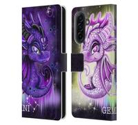 Head Case Designs Officially Licensed Sheena Pike Gemini Lil Dragonz Zodiac Dragons Leather Wallet Case Compatible With Samsung Galaxy A17 4G / 5G