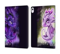 Head Case Designs Officially Licensed Sheena Pike Gemini Lil Dragonz Zodiac Dragons Leather Wallet Case Compatible With Apple iPad Air 13 2024/2025